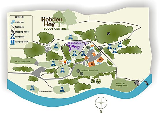 Centre facilities & campsite layout